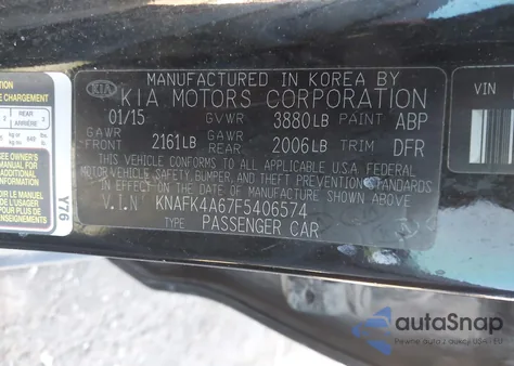 2015 Kia Forte Lx from USA, damaged, VIN KNAFK4A67F5406574